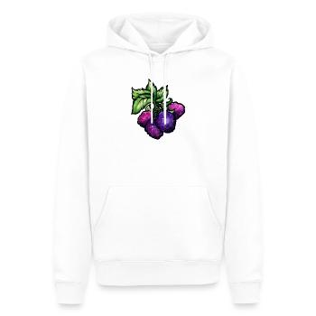 Aquarell-Himbeercluster - Männer Premium Bio Hoodie - Weiß - Vorne - Nico (187cm)