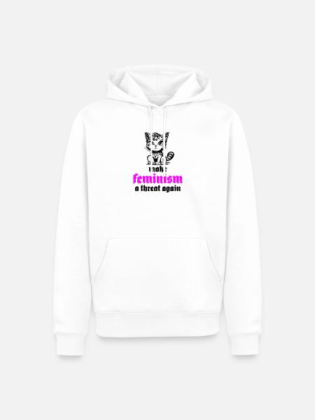 make feminism a threat again - Männer Premium Bio Hoodie - Weiß