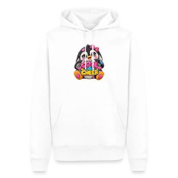 Patchwork-Pinguin mit Herztext - Männer Premium Bio Hoodie - Weiß - Vorne - Nico (187cm)