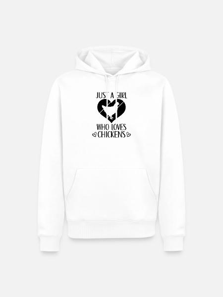 Huhn Statement Herz - Männer Premium Bio Hoodie - Weiß