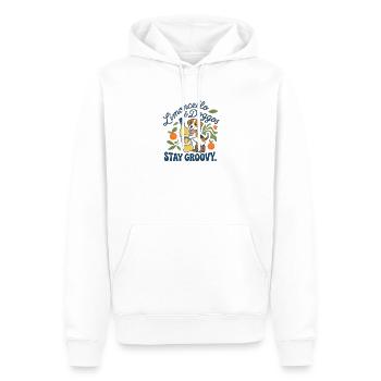 Lustiger Limoncello Stay Groovy Hund - Männer Premium Bio Hoodie - Weiß - Vorne - Nico (187cm)