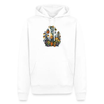 Das Skelett gießt seine Giftpflanzen - Männer Premium Bio Hoodie - Weiß - Vorne - Nico (187cm)