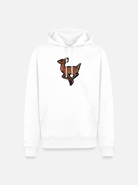 Rehkitz-in-Bewegung-Silhouette - Männer Premium Bio Hoodie - Weiß