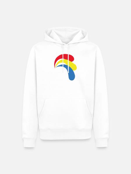 Primärfarbene Bogenformen - Männer Premium Bio Hoodie - Weiß