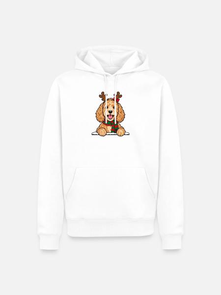 Weihnachten Cockapoo - Männer Premium Bio Hoodie - Weiß