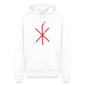 la richesse et la fortune rouge - Sweat à capuche Premium bio Homme - blanc - Devant - Nico (187cm)