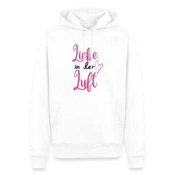 "Liebe in der Luft" Valentinstagsdesign für Paare - Männer Premium Bio Hoodie - Weiß - Vorne - Nico (187cm)