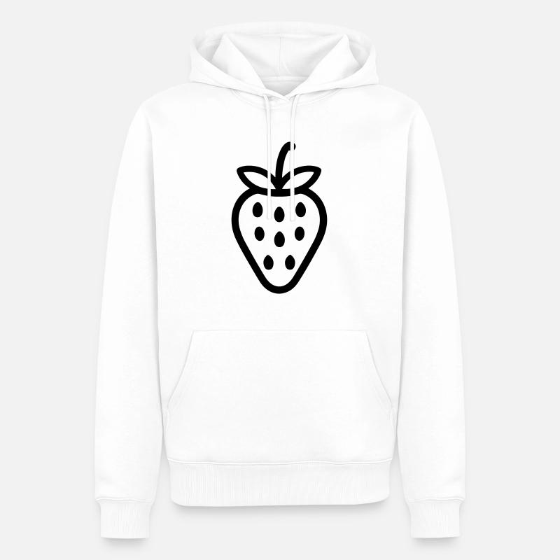fraise - Sweat à capuche Premium bio Homme - blanc