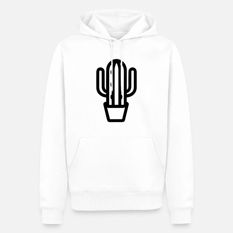 Cactus - Sweat à capuche Premium bio Homme - blanc