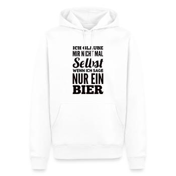 Ich Glaube Mir Nichtmal Selbst Lustiger Spruch - Männer Premium Bio Hoodie - Weiß - Vorne - Nico (187cm)