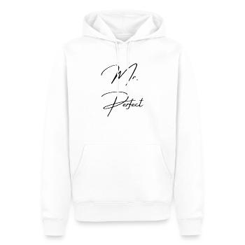 Mr. Perfect - Männer Premium Bio Hoodie - Weiß - Vorne - Nico (187cm)
