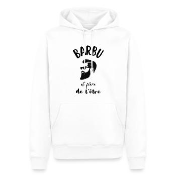 Barbu t-shirt cadeau homme humour - Sweat à capuche Premium bio Homme - blanc - Devant - Nico (187cm)