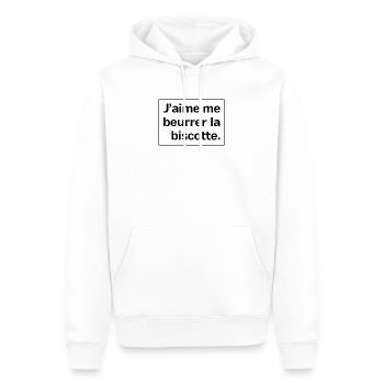 J'aime Me Beurrer La Biscotte Réplique Film Drôle - Sweat à capuche Premium bio Homme - blanc - Devant - Nico (187cm)
