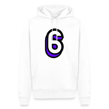 6 ANS. 6e ANNIVERSAIRE. ANNIVERSAIRE 6 ANS. 6 - Sweat à capuche Premium bio Homme - blanc - Devant - Nico (187cm)