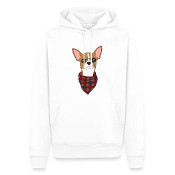 Chihuahua avec lunettes de soleil et écharpe - Sweat à capuche Premium bio Homme - blanc - Devant - Nico (187cm)