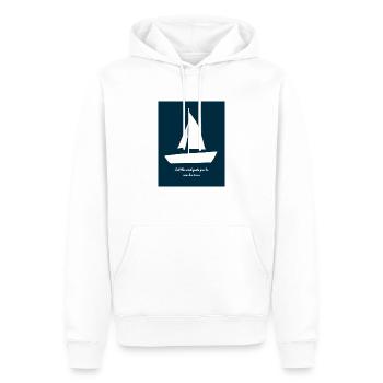 Laissez le vent vous guider vers de nouveaux horizons. - Sweat à capuche Premium bio Homme - blanc - Devant - Nico (187cm)