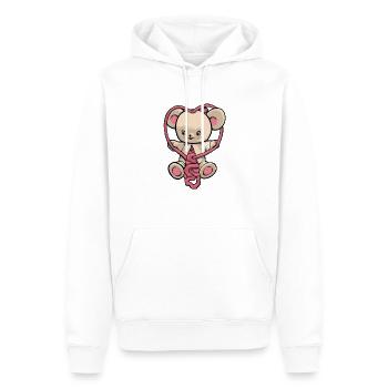 Süßer Teddybär macht ein Herz - kawaii gore - Männer Premium Bio Hoodie - Weiß - Vorne - Nico (187cm)
