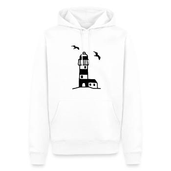 Phare avec des mouettes - Sweat à capuche Premium bio Homme - blanc - Devant - Nico (187cm)