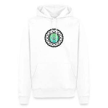 Augensphäre - Männer Premium Bio Hoodie - Weiß - Vorne - Nico (187cm)