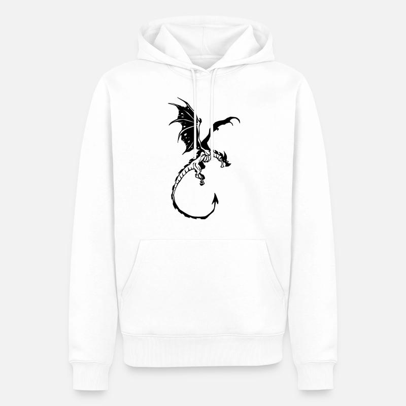 Drache - Männer Premium Bio Hoodie - Weiß