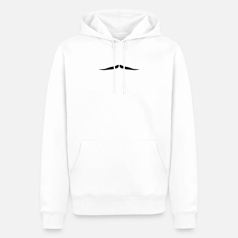 Schnurrbart - Männer Premium Bio Hoodie - Weiß