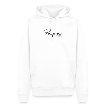 Papa est. 2025 / Nouveau papa / Enceinte - Sweat à capuche Premium bio Homme - blanc - Devant - Nico (187cm)