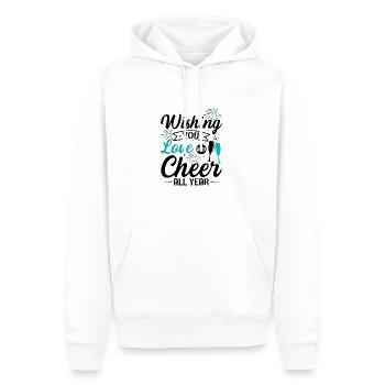 Réveillon du Nouvel An, Paix, Amour, Bonne Année - Sweat à capuche Premium bio Homme - blanc - Devant - Nico (187cm)