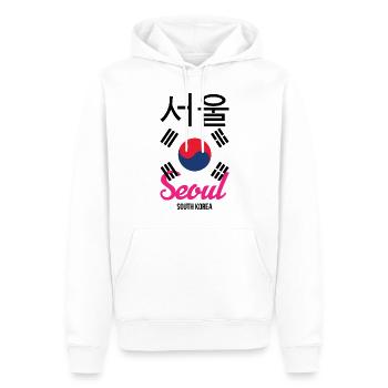 Kpop K-Pop Corée Coréen Séoul Hallyu K-drama - Sweat à capuche Premium bio Homme - blanc - Devant - Nico (187cm)