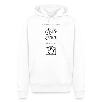Kein Foto für dich 📷 - Männer Premium Bio Hoodie - Weiß - Vorne - Nico (187cm)