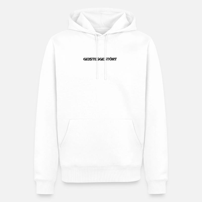 Geistesgestört - Männer Premium Bio Hoodie - Weiß
