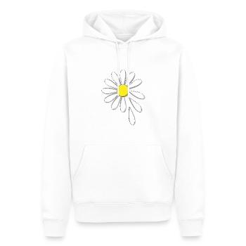 Marguerite - il m’aime, il ne m’aime pas - Sweat à capuche Premium bio Homme - blanc - Devant - Nico (187cm)