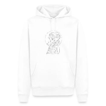 Illustration de geisha kawaii - Sweat à capuche Premium bio Homme - blanc - Devant - Nico (187cm)