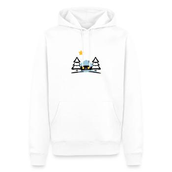 Maison de Noël au Pôle Nord - Sweat à capuche Premium bio Homme - blanc - Devant - Nico (187cm)
