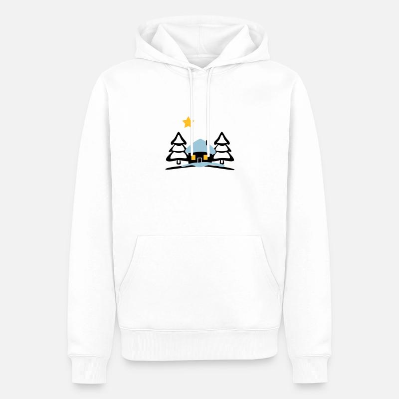 Maison de Noël au Pôle Nord - Sweat à capuche Premium bio Homme - blanc
