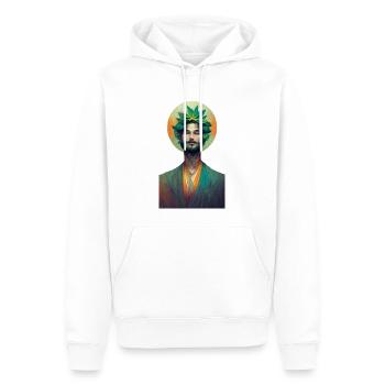 Smoking Jesus 2 - Männer Premium Bio Hoodie - Weiß - Vorne - Nico (187cm)