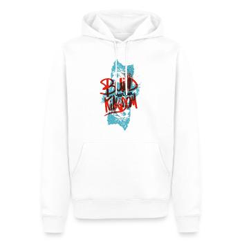 Build Your Own Kingdom ! Only One Place - Men’s Premium Organic Hoodie - white - Front - Nico (187cm)
