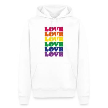 Love Love Love - Männer Premium Bio Hoodie - Weiß - Vorne - Nico (187cm)