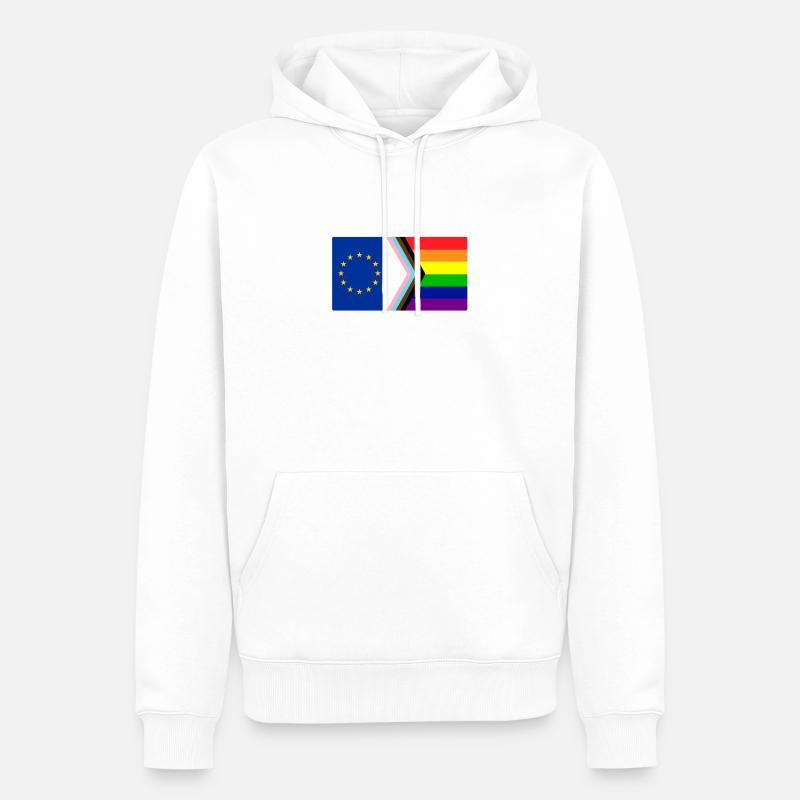 Fierté europe - Sweat à capuche Premium bio Homme - blanc