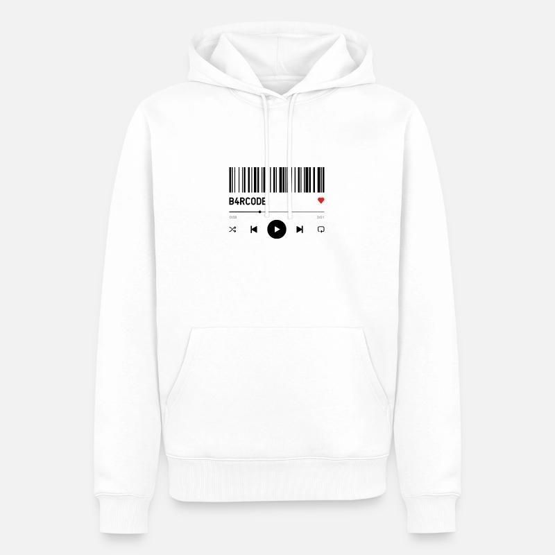 B4RCODE. Chanson noire - Sweat à capuche Premium bio Homme - blanc