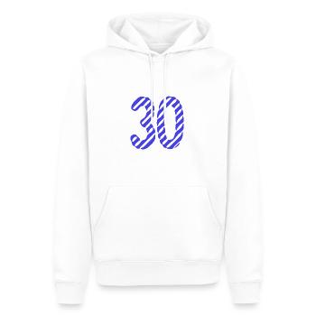 30. 30 ANS. 30e ANNIVERSAIRE. ANNIVERSAIRE 30 ANS. - Sweat à capuche Premium bio Homme - blanc - Devant - Nico (187cm)