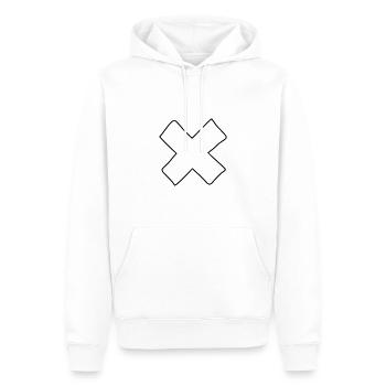 Cross Emoji Sketch Dessin Noir - Sweat à capuche Premium bio Homme - blanc - Devant - Nico (187cm)