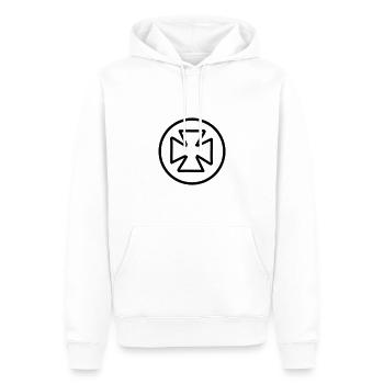 Cross Emoji Sketch Dessin Noir - Sweat à capuche Premium bio Homme - blanc - Devant - Nico (187cm)
