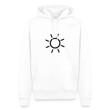 Soleil Dessin Nature Croquis noir - Sweat à capuche Premium bio Homme - blanc - Devant - Nico (187cm)