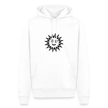 Soleil Dessin Nature Croquis noir - Sweat à capuche Premium bio Homme - blanc - Devant - Nico (187cm)