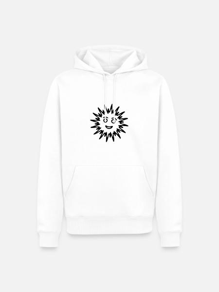 Sun Drawing Nature Sketch black - Men’s Premium Organic Hoodie - white