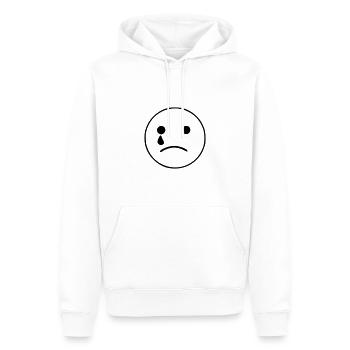 Emoji sketch cry noir - Sweat à capuche Premium bio Homme - blanc - Devant - Nico (187cm)