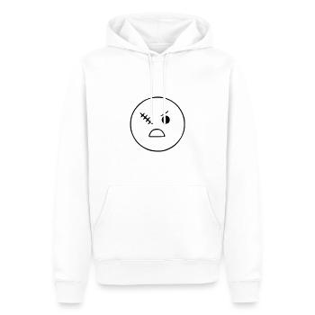 Emoji Sketch Scar Eye Noir - Sweat à capuche Premium bio Homme - blanc - Devant - Nico (187cm)