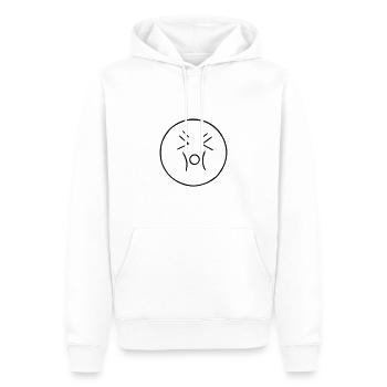 Emoji sketch blow black - Men’s Premium Organic Hoodie - white - Front - Nico (187cm)