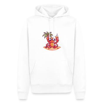 Crabe homard Vacances d’été à la plage - Sweat à capuche Premium bio Homme - blanc - Devant - Nico (187cm)