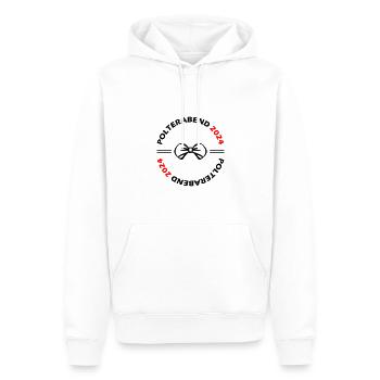 Polterabend 2024 - Männer Premium Bio Hoodie - Weiß - Vorne - Nico (187cm)